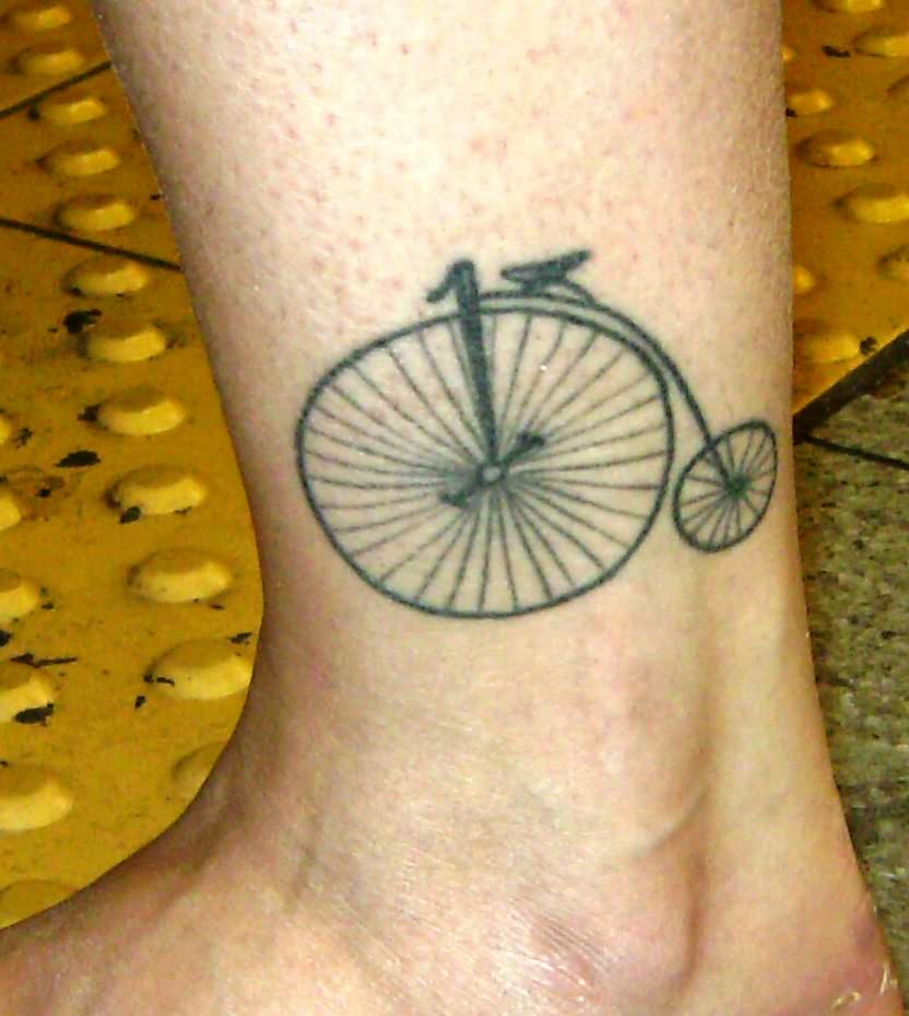 Bicycle Tattoo On Ankle
