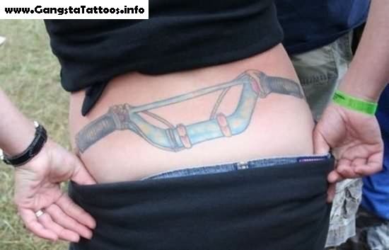 Bike Handle Tattoo On Back