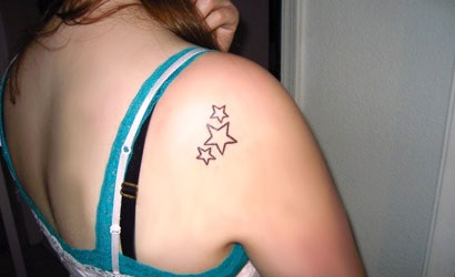 Funky Stars Tattoos For Girls
