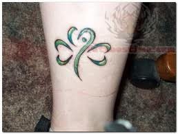 Irish Leaf Tattoo On Leg