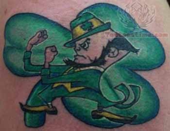 Clover Leaf And Leprechaun Tattoo