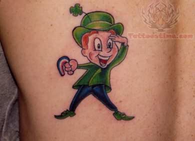 Leprechaun Tattoo On Back Body