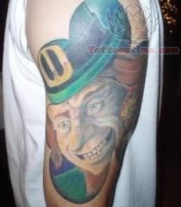 Leprechaun Tattoo On Bicep
