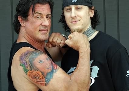 Face Tattoo On celebrity shoulder