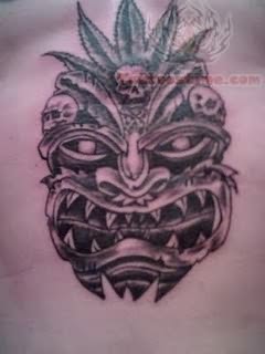 Hawaiian Face Mask Tattoo