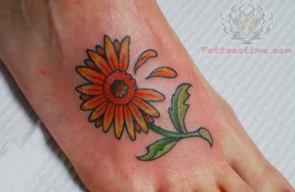 Hippie Tattoo Foot Daisy
