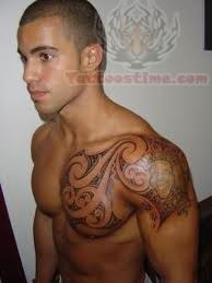 Samoan Tattoo On Shoulder And Chest