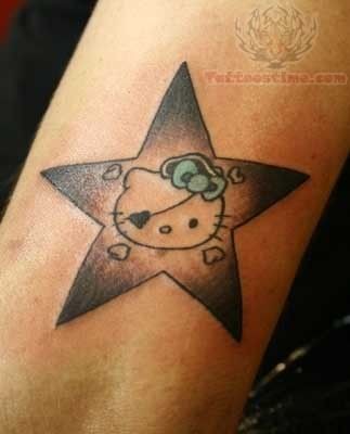 Pirate Kitty Star Tattoo