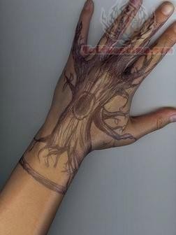 Tree Tattoo Design On Hand