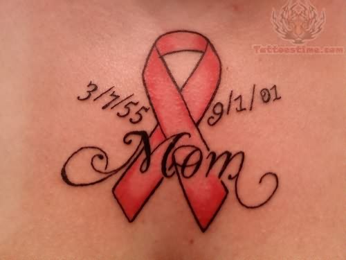 Breast Cancer Ribbon Tattoo