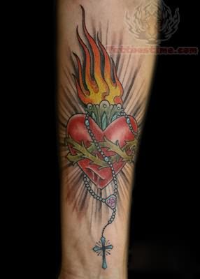 Sacred Heart Tattoos On Arm