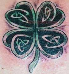 Black Ink Clover Tattoo