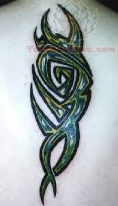 Shining Green Symbol Tattoo