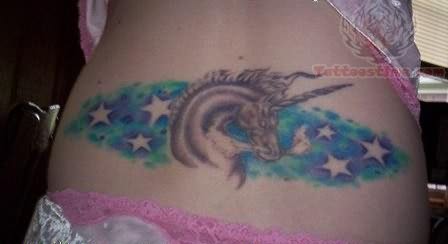 Unicorn Tattoo For Lower Back