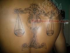 Colourful Tribal Libra Tattoo