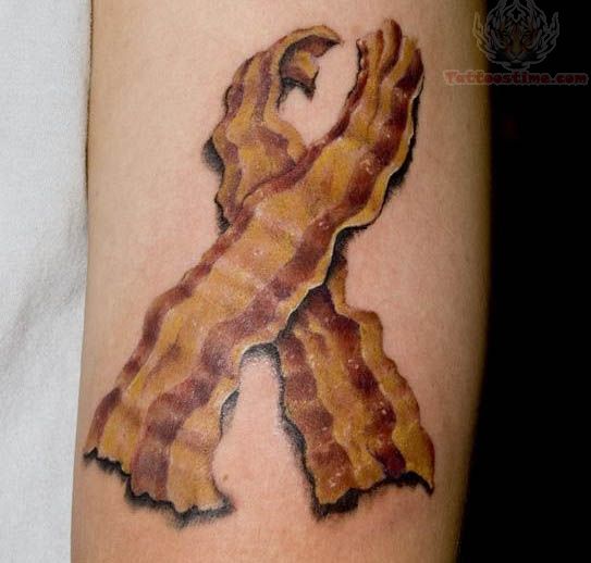 Bacon Ribbon Tattoo