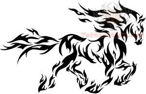 Flame Horse Tattoo Design