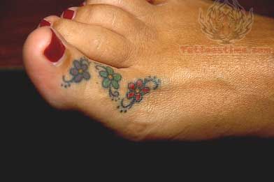 Toe Flower Tattoo