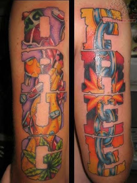 Colorful Drug Free Tattoo