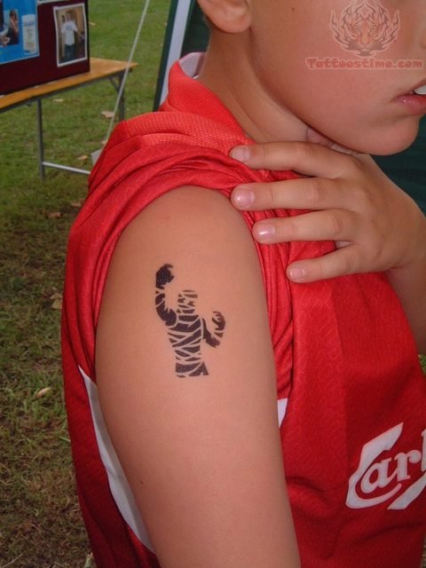 Small Mummy Tattoo On Shoulder