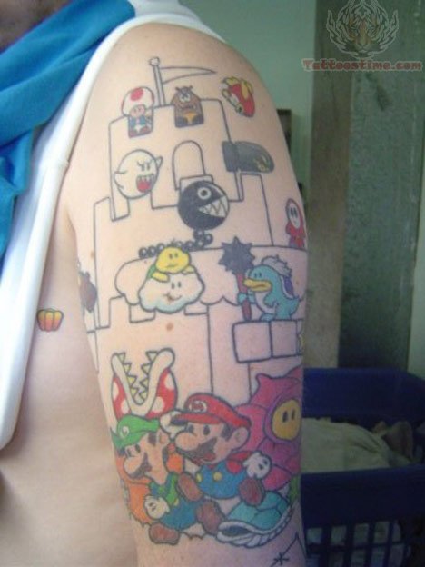 All Video Game Tattoo On Bicep
