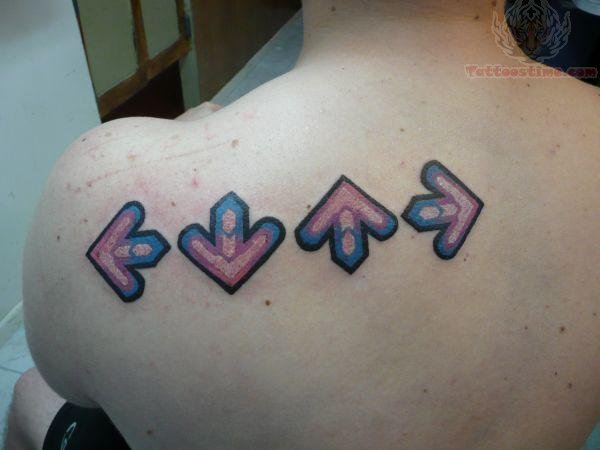 Back Shoulder Mario Tattoo