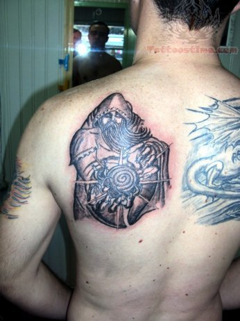 Wizard Black And Grey Tattoo