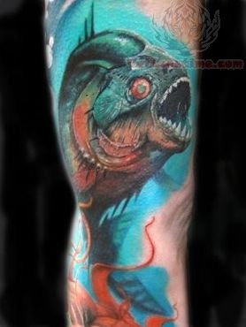 Dangerous Wild Fish Tattoo