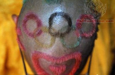 Olympic Rings Hair Cut Tattoo