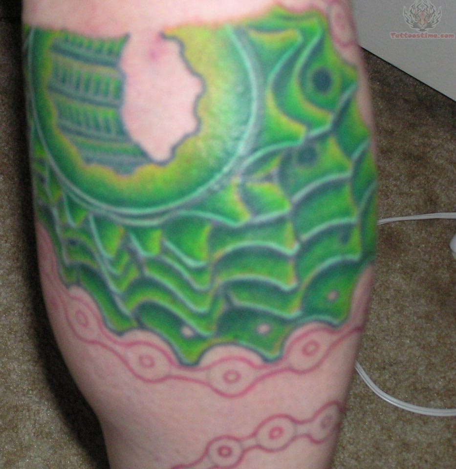 Granny Gear Tattoo On Leg