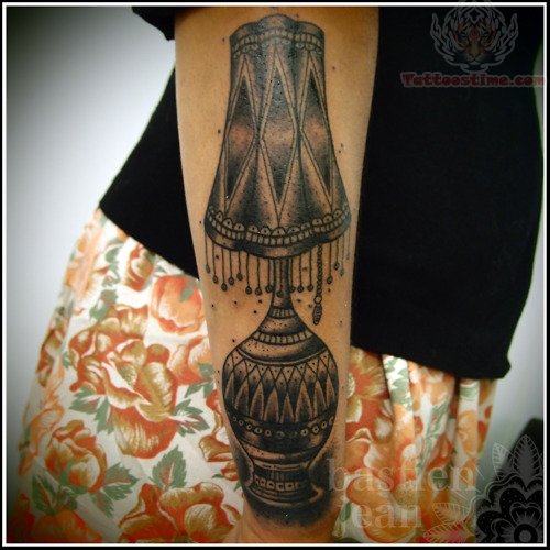 Awesome Lamp Tattoo On Arm