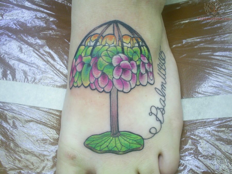 Beautiful Lamp Tattoo On foot