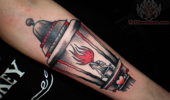 Burning Candle Lamp Tattoo
