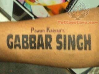 Gabbar Singh Tattoo On Arm