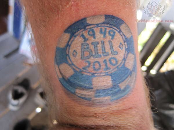 Poker Chip Tattoo On Arm