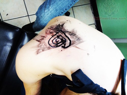 Spiral Heart Tattoo In Process