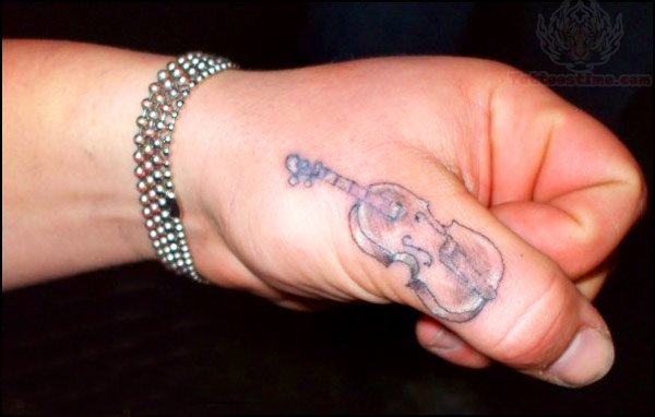Violin Thumb Tattoo