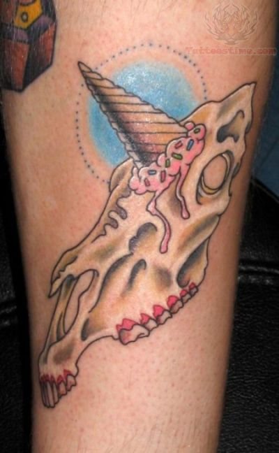 Melted Ice Cream Cone Tattoo