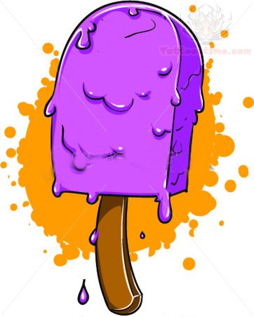 Purple Ice Cream Tattoo Design