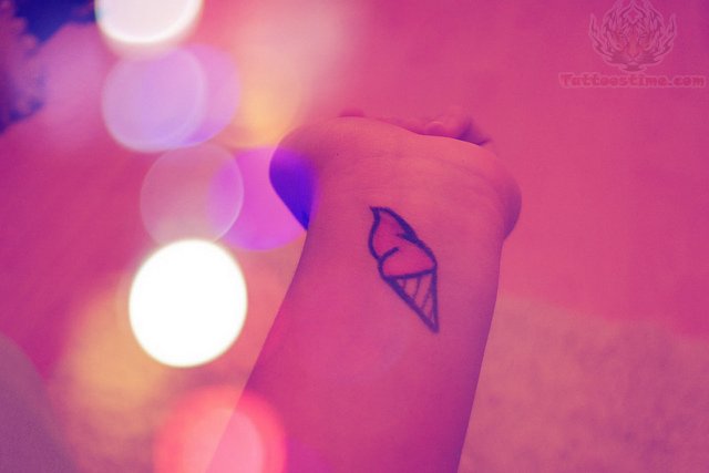 Tiny Ice Cream Tattoo On Wrist