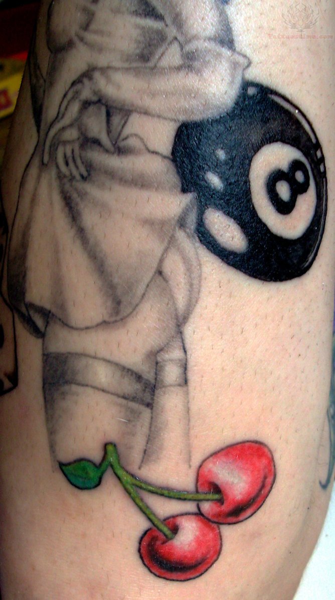 Cherry And Eight Ball Tattoo