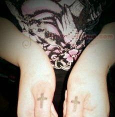 Cross Tattoos On Thumbs