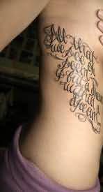 Wonderful Lines Tattoos On Rib