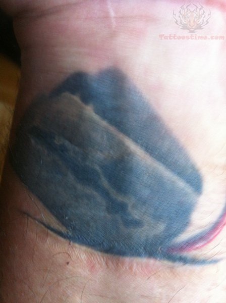 Razor Blade Cut Wrist Tattoo