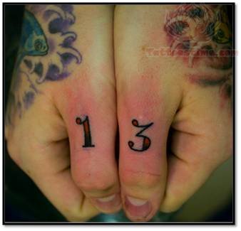 Number Tattoo On Thumbs