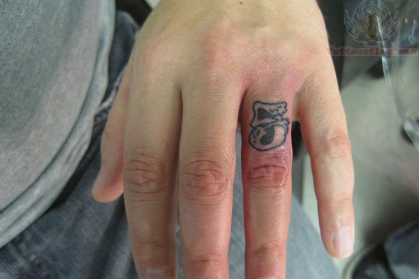 Numeric Five Tattoo On finger