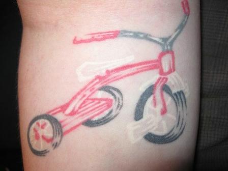 Small Cycle Tattoo On Leg