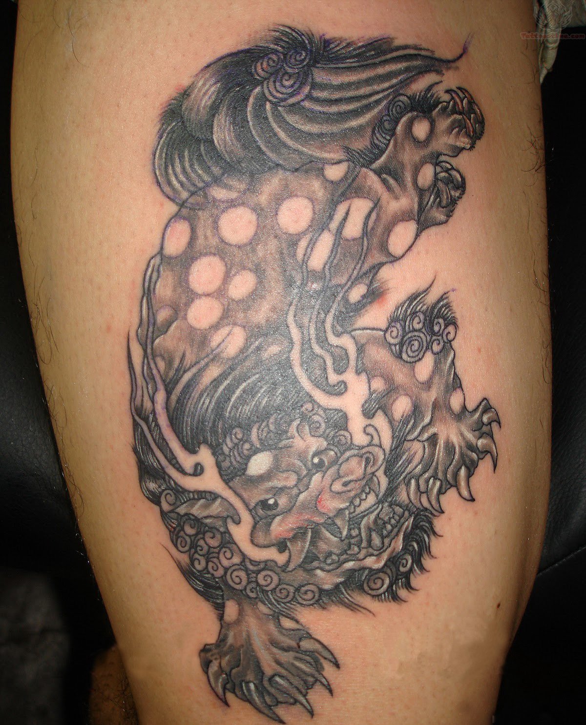 Light Brown Foo Dog Tattoo