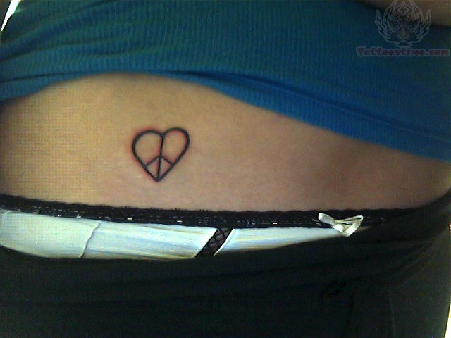 Tiny Peace Love Sign Tattoo
