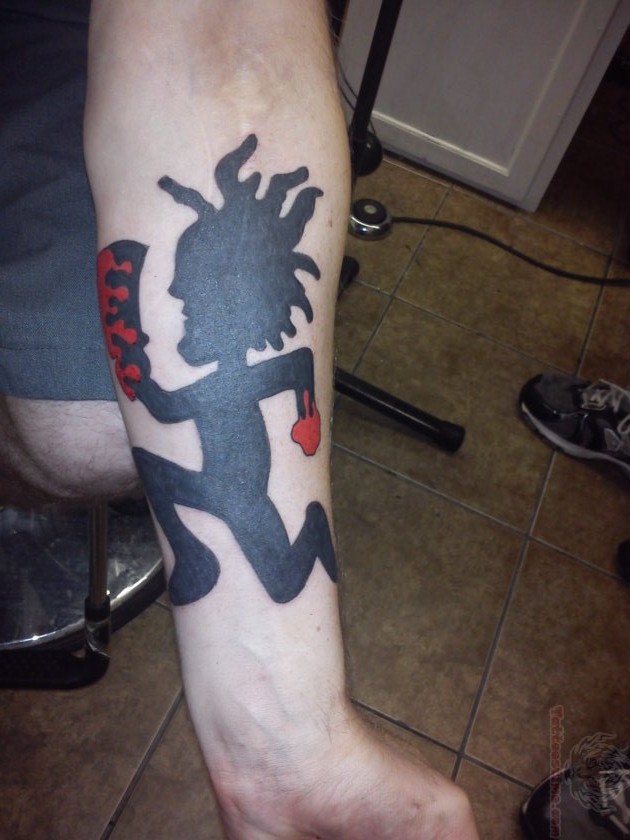 ICP Juggalo Black Ink Tattoo On Arm